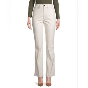 32 WeWoreWhat Danielle Bernstein Ivory High Waist Embossed Croc Ankle Flare Pant